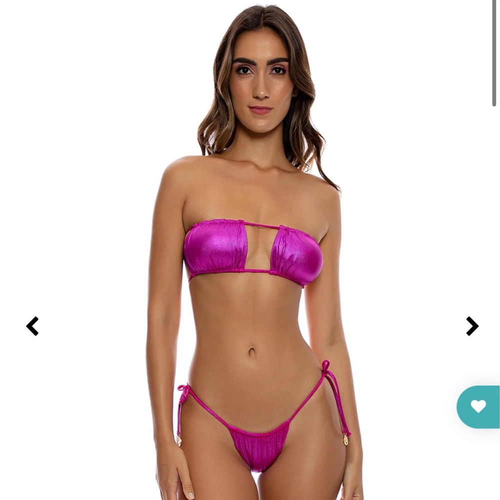 Luli Fama Bikini Top Only Medium BABES JUST WANT SUN Metallica Pink Ruby
